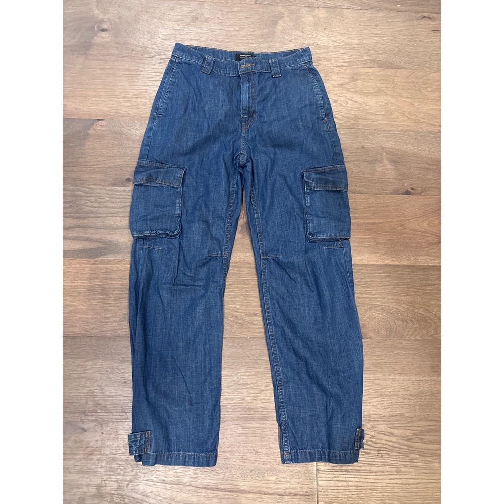 Banana Republic Barrel Cargo Jeans Womens Size 27/4R Denim High Rise Utility